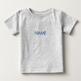 名カスタマイズ前付きのミニマリストな青い文字 ベビーTシャツ