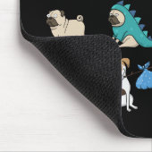 名カスタマイズ前付き可愛いドギーデザイン マウスパッド (コーナー)