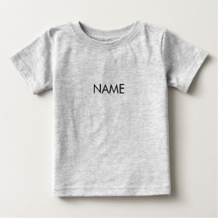 名カスタマイズ前付き、文字ミニマルズ黒文字 ベビーTシャツ