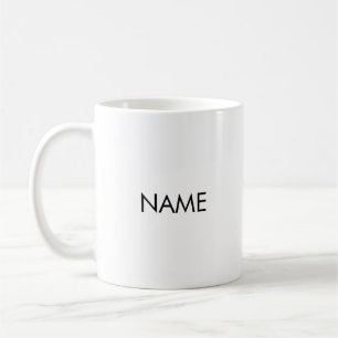 名カスタマイズ前文字ミニマリスト白黒 コーヒーマグカップ