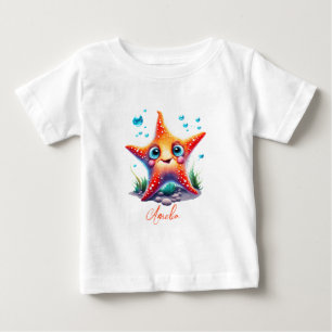 名カスタマイズ前笑顔ミカン星魚の恋人ギフト ベビーTシャツ