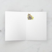 名カスタマイズ前、かわいいフクロウ鳥、誕生日カード カード (内部)