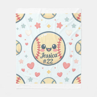名カスタマイズ前・ナンバーソフトボール投げ フリースブランケット