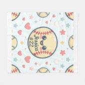 名カスタマイズ前・ナンバーソフトボール投げ フリースブランケット (正面(横))