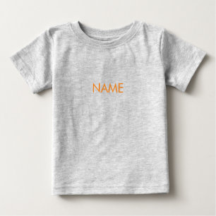 名カスタマイズ前,文字ミニマリストのオレンジレター ベビーTシャツ