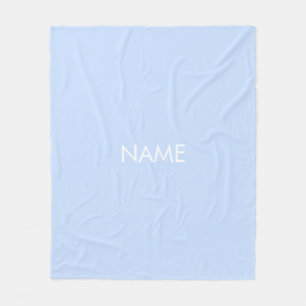 名カスタマイズ前、文字ミニマルなスカイブルー フリースブランケット