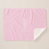 名カスタマイズ前、文字ミニマル淡ピンク シェルパブランケット (正面(横))
