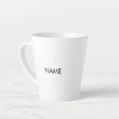 名カスタマイズ前、文字ミニマル白黒 カフェラテマグ (左アングル)