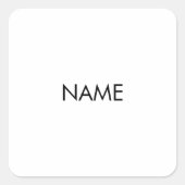 名カスタマイズ前、文字ミニマル白黒 スクエアシール (正面)
