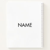 名カスタマイズ前、文字ミニマル白黒 ノートブック (裏面)