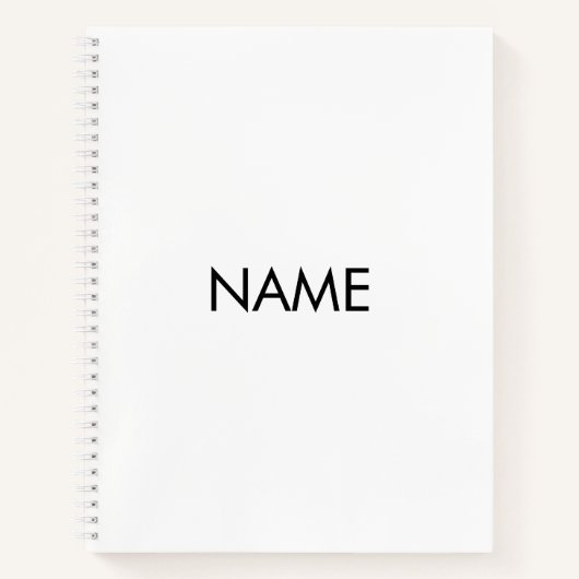 名カスタマイズ前、文字ミニマル白黒 ノートブック (正面)