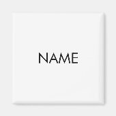 名カスタマイズ前、文字ミニマル白黒 マグネット (正面)