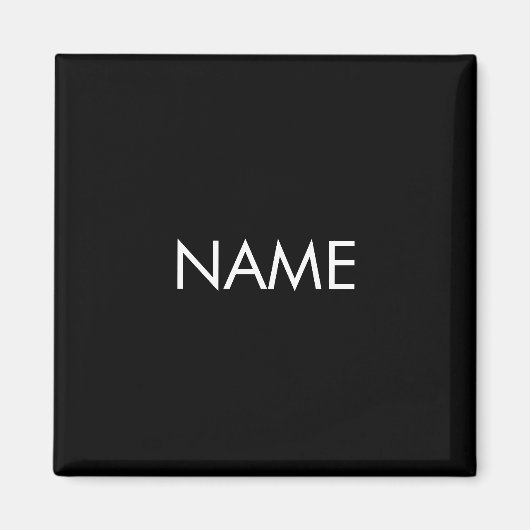 名カスタマイズ前、文字ミニマル白黒 マグネット (正面)