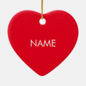 名カスタマイズ前、文字ミニマル赤白 セラミックオーナメント (裏面)