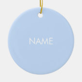 名カスタマイズ前、文字ミニマル軽青 セラミックオーナメント (正面)