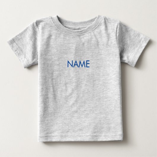 名カスタマイズ前、文字ミニマル青文字 ベビーTシャツ (正面)