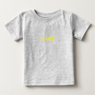 名カスタマイズ前、文字ミニマル黄色の文字 ベビーTシャツ