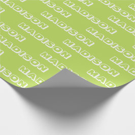 名カスタマイズ前、文字誕生日ギフトライムグリーン ラッピングペーパー