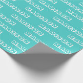名カスタマイズ前、文字、誕生日ギフトターコイズ ラッピングペーパー (角)