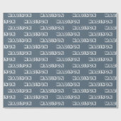 名カスタマイズ前，文字,誕生日ギフト灰色の青 ラッピングペーパー (フラット)