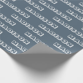 名カスタマイズ前，文字,誕生日ギフト灰色の青 ラッピングペーパー