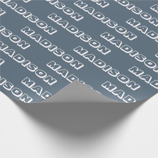 名カスタマイズ前，文字,誕生日ギフト灰色の青 ラッピングペーパー (角)