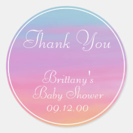 名カスタマイズ前・日付・イベント・レインボー・サンキュー ラウンドシール