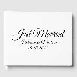 名カスタマイズ前、日付、白黒結婚の ゲストブック