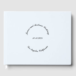 名カスタマイズ前、日付、薄い淡い色の青結婚い ゲストブック