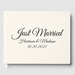 名カスタマイズ前、日付、黒フローラ白結婚色 ゲストブック