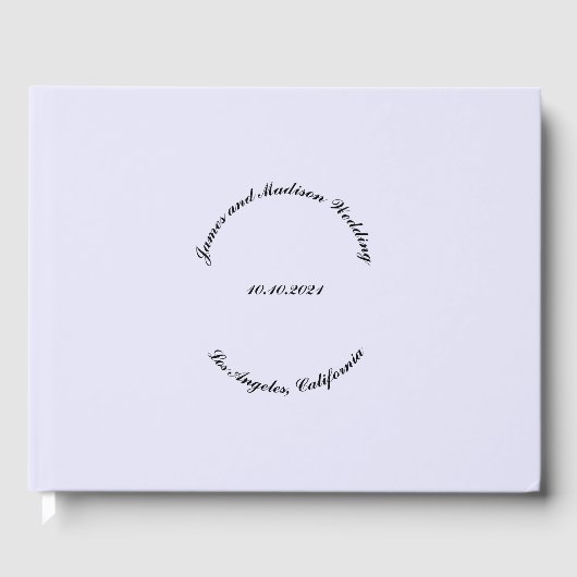 名カスタマイズ前，日付，黒ラベンダーミストー結婚ズ ゲストブック (正面)