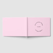 名カスタマイズ前，日付，黒，淡いピンク結婚色 ゲストブック (全面)