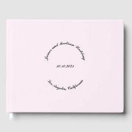 名カスタマイズ前、日淡い色の付、薄い結婚ピンク ゲストブック