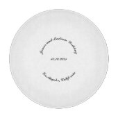 名カスタマイズ前、黒丸結婚文字 カッティングボード (正面)