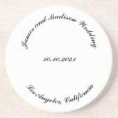 名カスタマイズ前、黒丸結婚文字 コースター (正面)