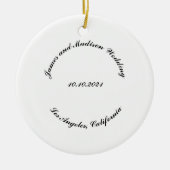 名カスタマイズ前、黒丸結婚文字 セラミックオーナメント (正面)