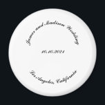 名カスタマイズ前、黒丸結婚文字 マグネット<br><div class="desc">名カスタマイズ前、日付の黒文字の磁結婚石、好意、好みカスタムの文字、独自の文字、情報でパーソナライズ</div>