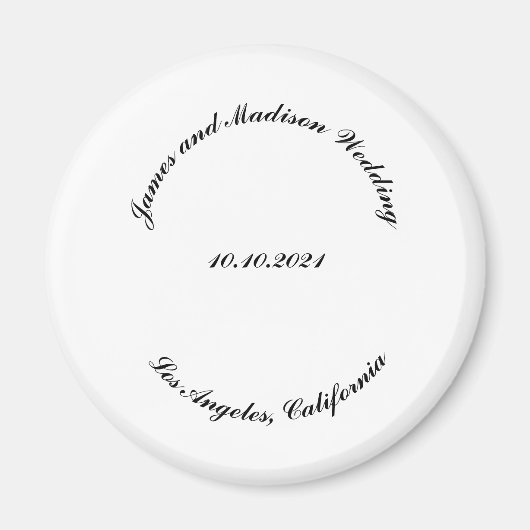 名カスタマイズ前、黒丸結婚文字 マグネット (正面)