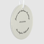 名カスタマイズ前、黒番アイボリー結婚の オーナメント (正面)