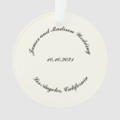 名カスタマイズ前、黒番アイボリー結婚の オーナメント (正面)