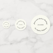 名カスタマイズ前、黒番アイボリー結婚の コンフェッティ (裏面)