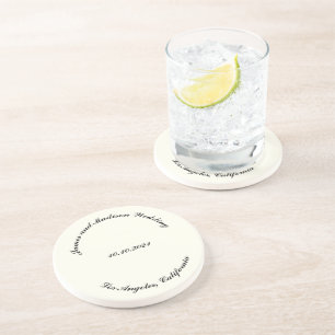 名カスタマイズ前、黒番アイボリー結婚の コースター