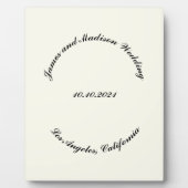 名カスタマイズ前、黒番アイボリー結婚の フォトプラーク (正面)