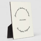 名カスタマイズ前、黒番アイボリー結婚の フォトプラーク (側面)