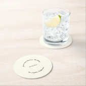 名カスタマイズ前、黒番アイボリー結婚の ラウンドペーパーコースター (インサイチュ)