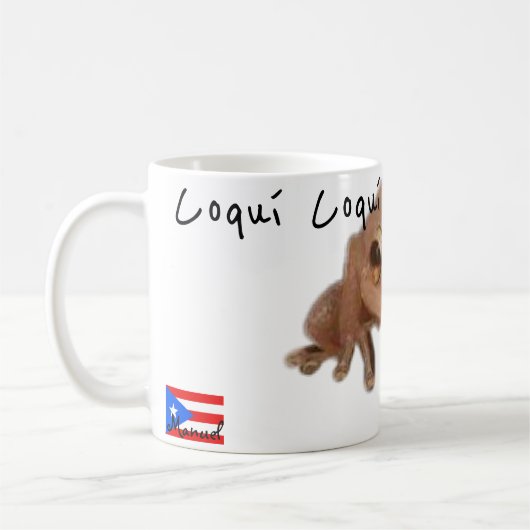 名カスタマイズ前Coqui Puerto Rico国旗 コーヒーマグカップ (左)