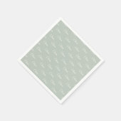 名カスタマイズ前Sage Green White Script スタンダードカクテルナプキン (角)