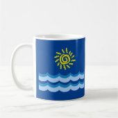名カスタマイズ前Yellow Sun Blue Wavesコーヒーマグ コーヒーマグカップ (左)