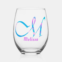 名カスタマイズ名モノグラム「M」抽象芸術春ピンク