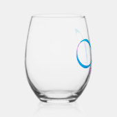 名カスタマイズ名モノグラム「M」抽象芸術春ピンク ステムなしワイングラス (右)